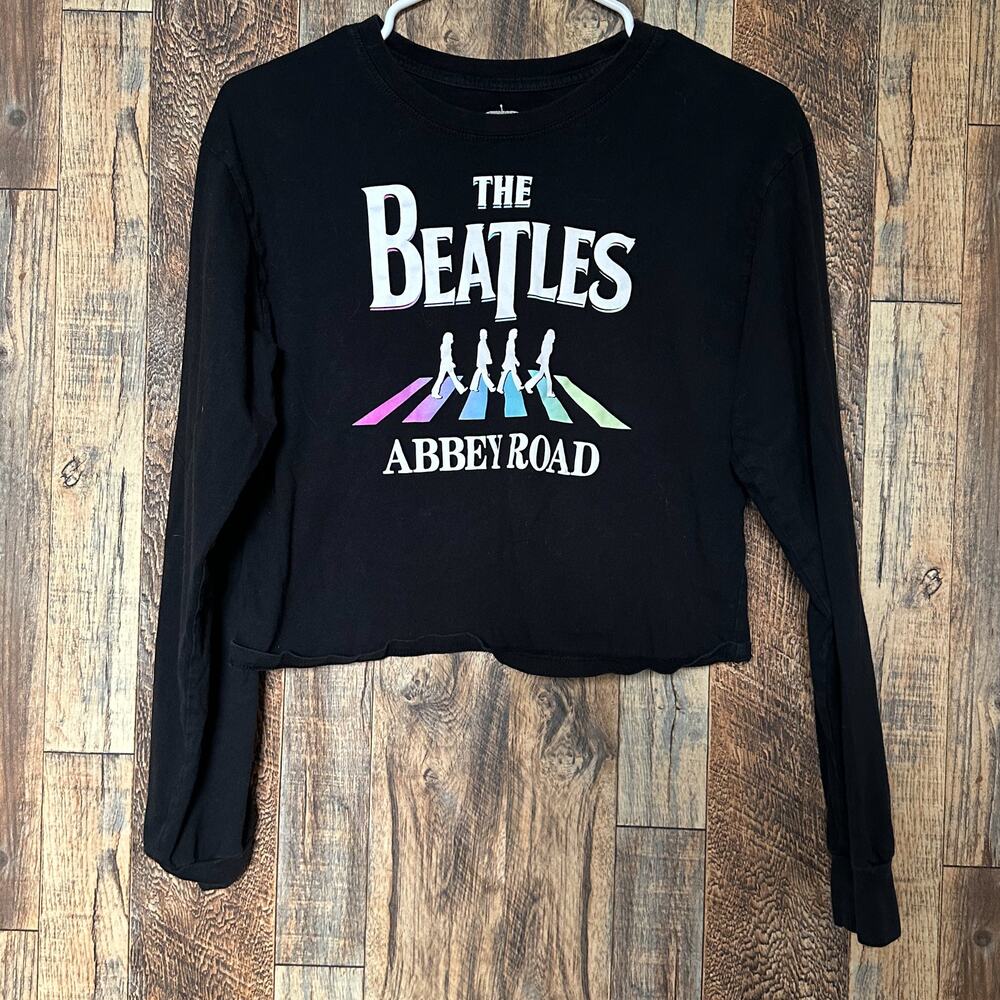 Beatles Abbey Road Long Sleeve Cropped Shirt Size Medium Womens